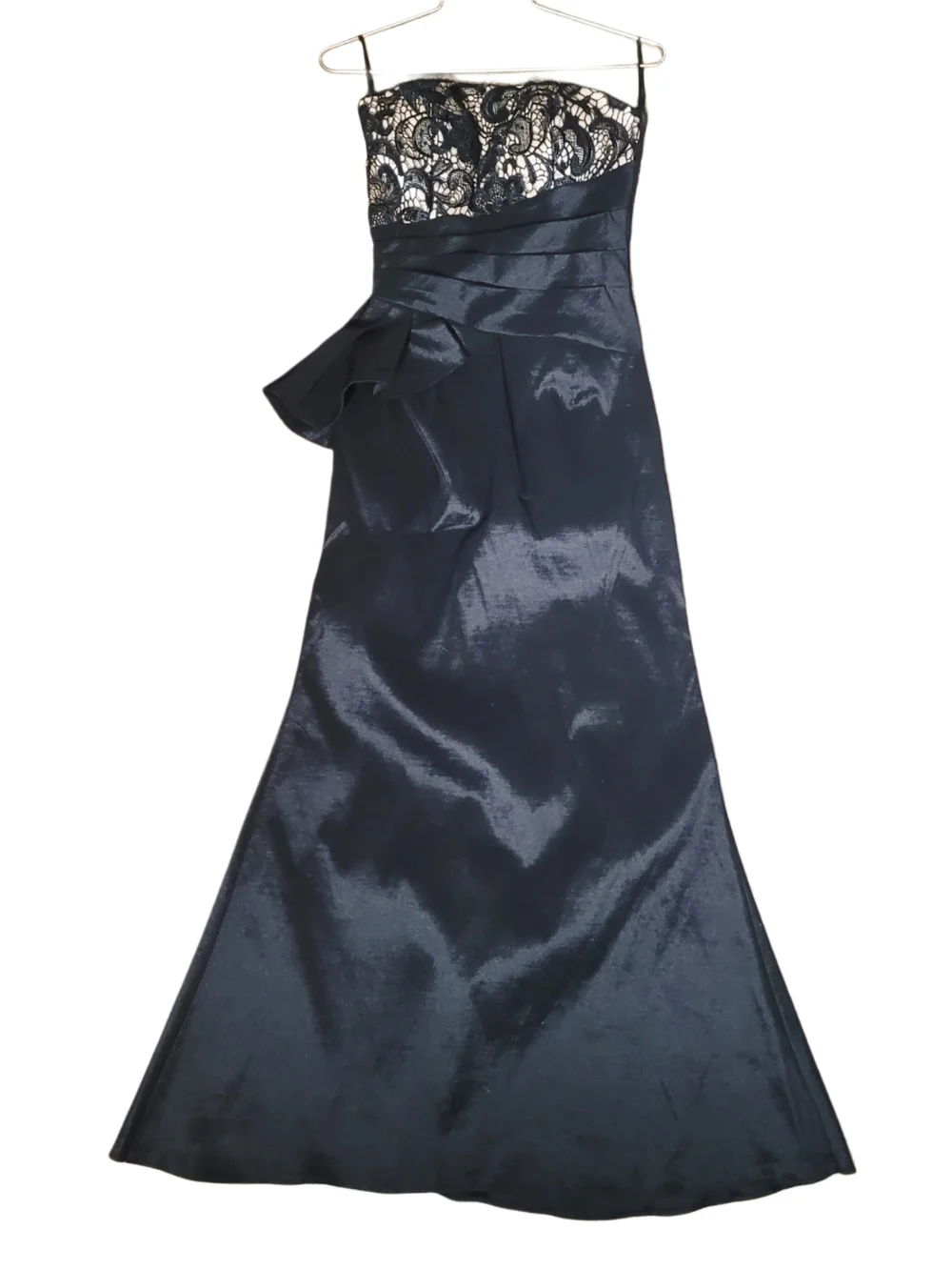 Vintage 90s Jessica McClintock Strapless Lace Bodice Maxi Evening Gown